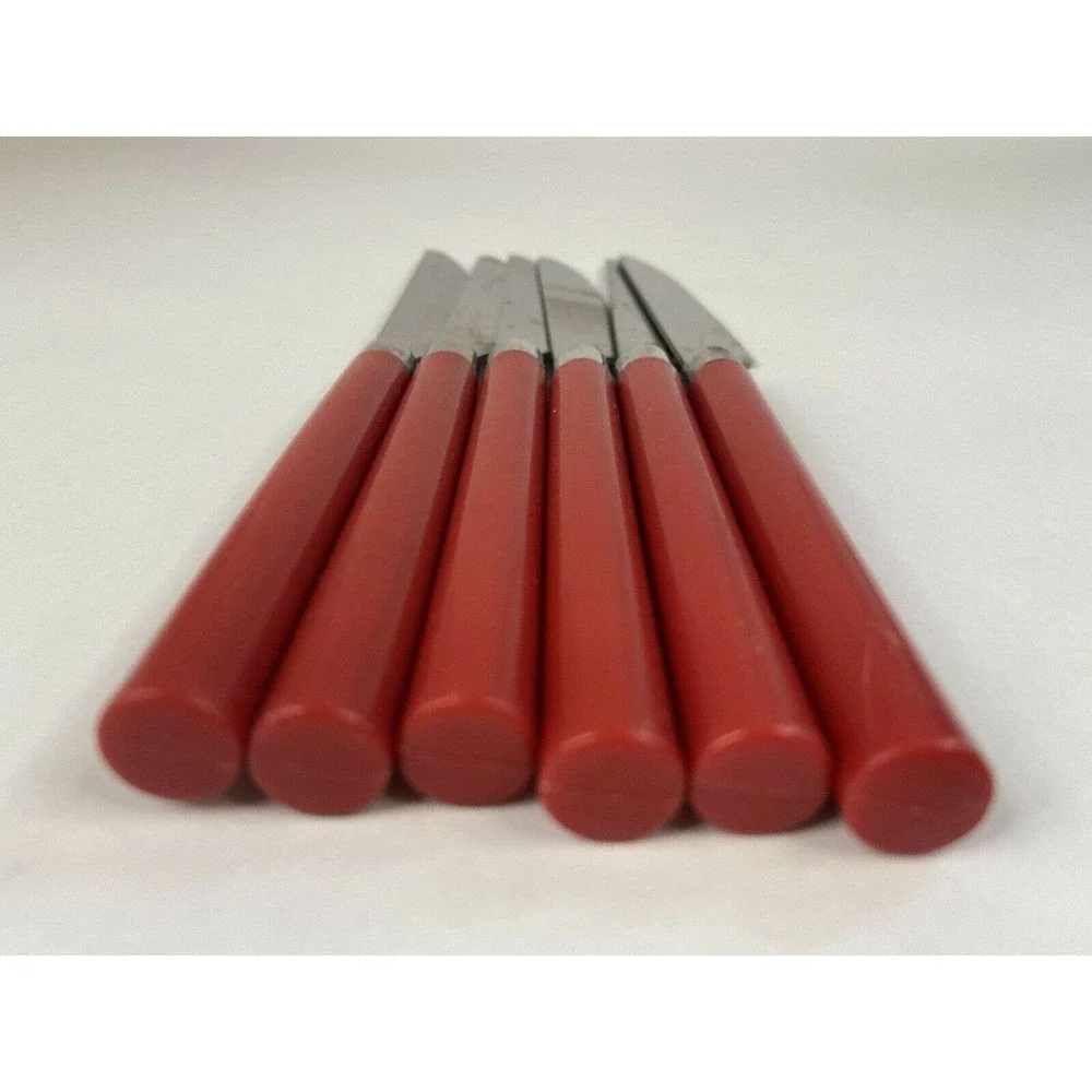Totally Today RED Plastic Handle Stainless Flatware - Six pieces Butter Knifers
